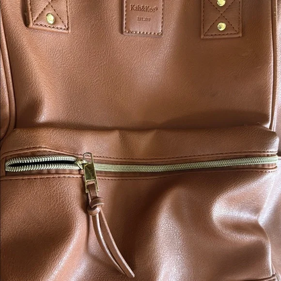 Kah&kee Brown Leather Backpack/diaper bag - Picture 6 of 7